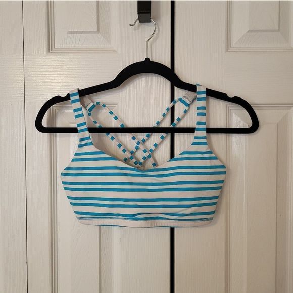 lululemon athletica Other - Lululemon Athletica Free to be Twin blue/white striped sports bra
